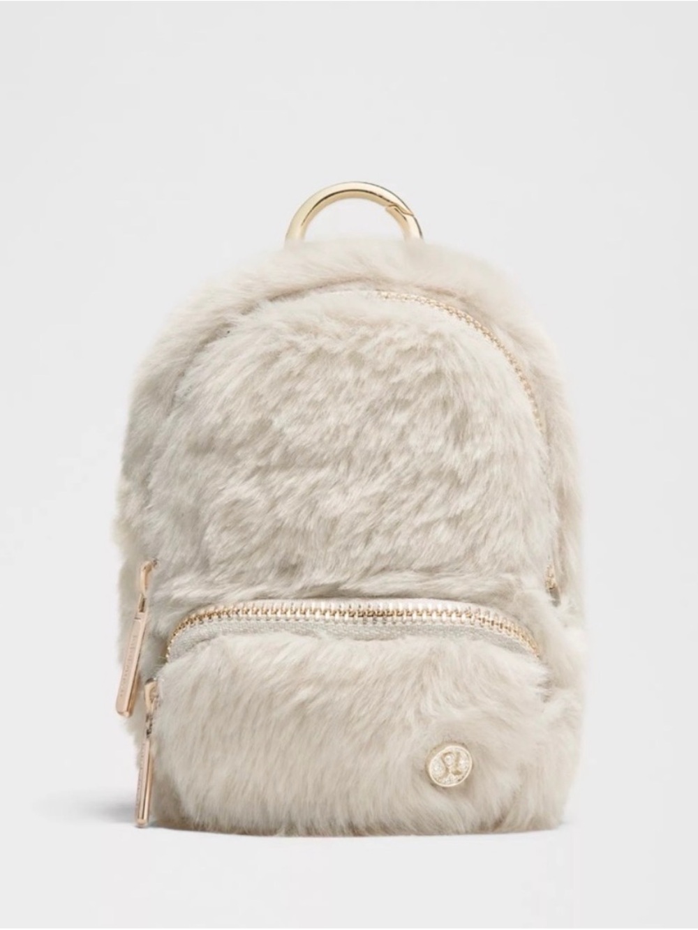 Faux Fur Mini Backpack - Cream